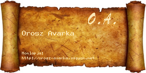 Orosz Avarka névjegykártya